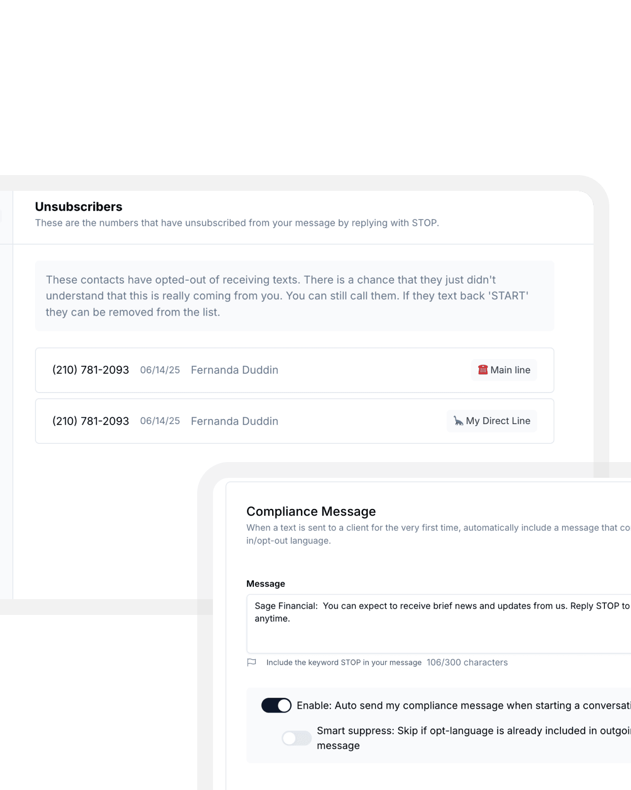 TCPA Opt-in & Unsubscribe Management